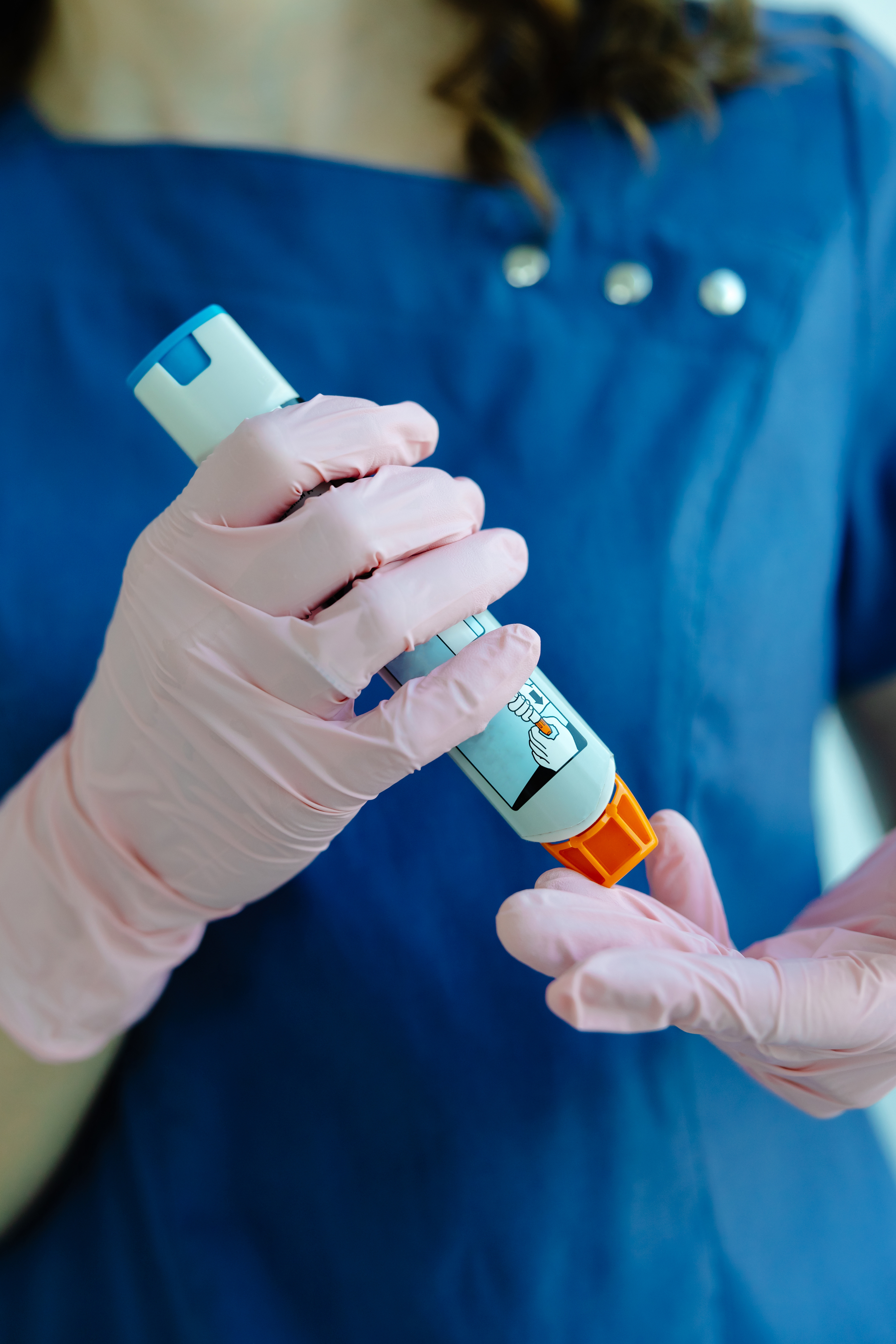 Person administering an EpiPen